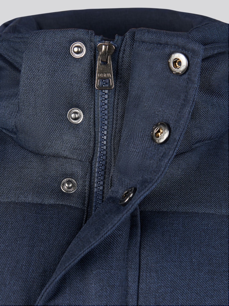 U.S. Polo Assn. Blue Mens Textured Winter Puffer Jacket - Image 12 of 12
