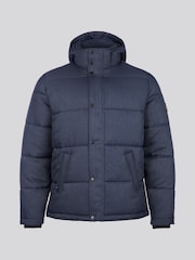 U.S. Polo Assn. Blue Mens Textured Winter Puffer Jacket - Image 7 of 12
