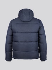 U.S. Polo Assn. Blue Mens Textured Winter Puffer Jacket - Image 8 of 12