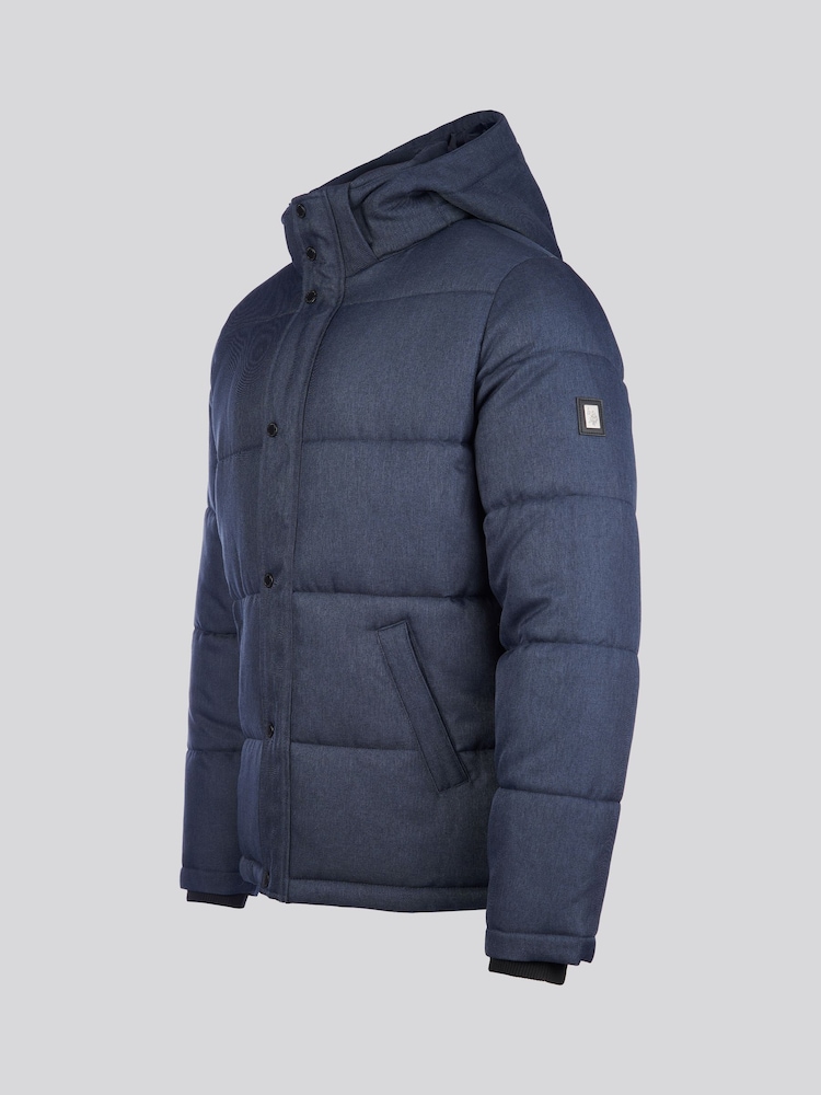 U.S. Polo Assn. Blue Mens Textured Winter Puffer Jacket - Image 9 of 12