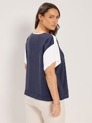 Yours Curve Blue Abstract Shell Top - Image 3 of 6