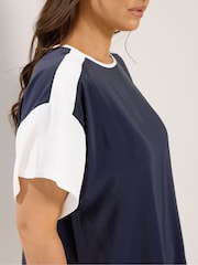 Yours Curve Blue Abstract Shell Top - Image 4 of 6
