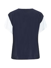Yours Curve Blue Abstract Shell Top - Image 6 of 6