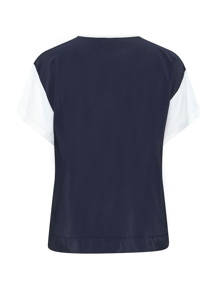 Yours Curve Blue Abstract Shell Top - Image 6 of 6