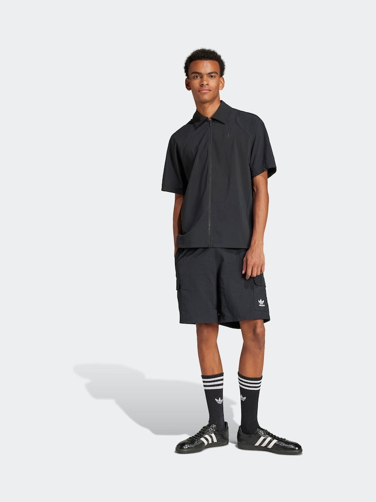 Buy adidas Originals Black Trefoil Essentials Woven Cargo Shorts