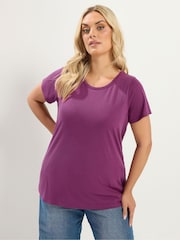 Yours Curve Purple Core Short Sleeve T-Shirts 3 Pack - Image 4 of 7