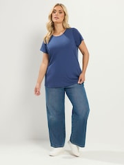 Yours Curve Purple Core Short Sleeve T-Shirts 3 Pack - Image 7 of 7