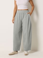 PixieGirl Petite Grey Brushed Barrel Leg Trousers - Image 2 of 6