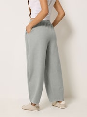 PixieGirl Petite Grey Brushed Barrel Leg Trousers - Image 3 of 6