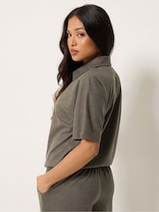 PixieGirl Petite Brown Brushed Short Sleeve Jacket - Image 3 of 6