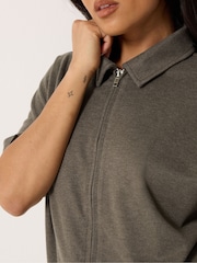 PixieGirl Petite Brown Brushed Short Sleeve Jacket - Image 4 of 6