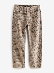 Tiger Print Straight Leg 100% Cotton Jeans - Image 6 of 8
