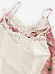 B by Ted Baker Pink Floral/Cream Viscose Jersey Slips 2 Pack - Image 15 of 16