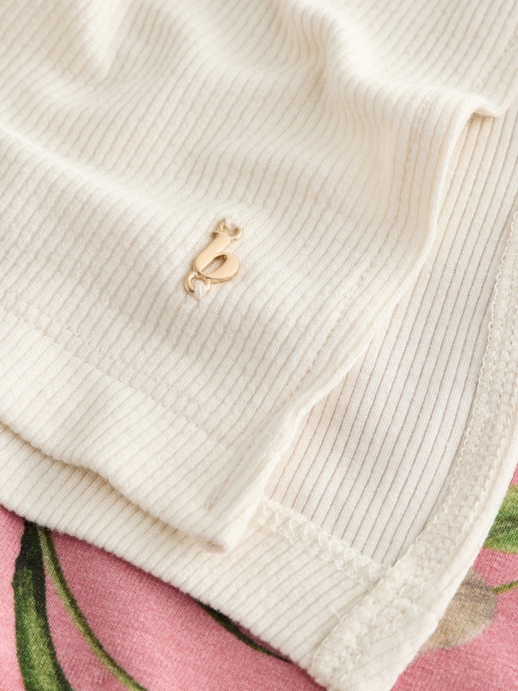 B by Ted Baker Pink Floral/Cream Viscose Jersey Slips 2 Pack - Image 16 of 16