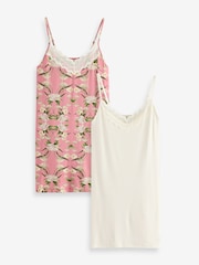 B by Ted Baker Pink Floral/Cream Viscose Jersey Slips 2 Pack - Image 9 of 16