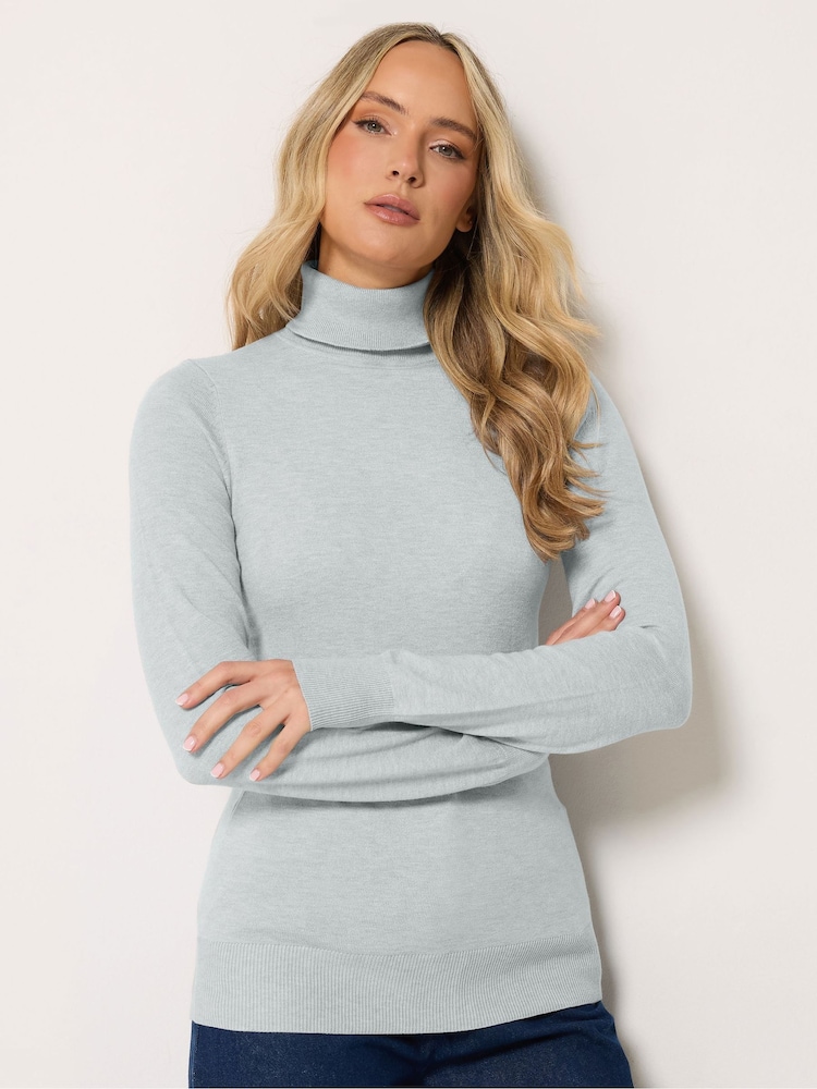 Long Tall Sally Grey Roll Neck Jumper - Image 1 of 6 Long Tall Sally Grey Roll Neck Jumper - Image 1 of 6
