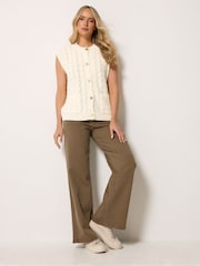 Long Tall Sally Button Detail Cable Knitted Jumper Vest - Bild 3 von 6