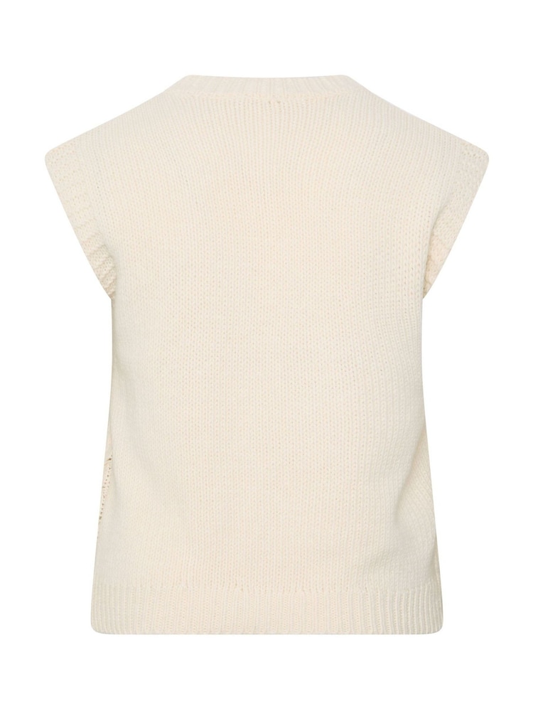 Long Tall Sally Button Detail Cable Knitted Jumper Vest - Bild 6 von 6