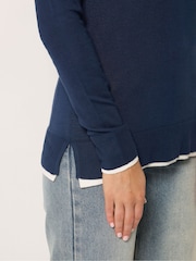 Long Tall Sally Blue Double Hem Jumper - Image 4 of 5