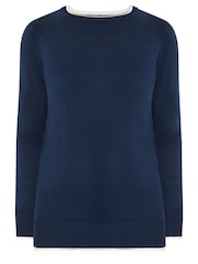 Long Tall Sally Blue Double Hem Jumper - Image 5 of 5