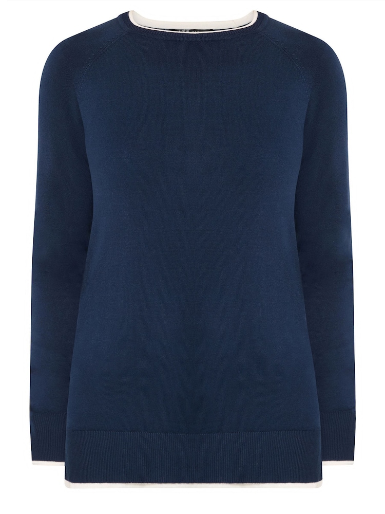 Long Tall Sally Blue Double Hem Jumper - Image 5 of 5
