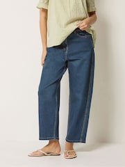 M&Co Blue Barrel Leg Jeans - Image 1 of 5