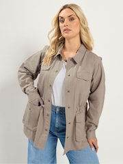 Yours Curve Natural Carpenter Jacket - Image 1 of 6