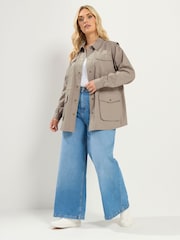 Yours Curve Natural Carpenter Jacket - Image 2 of 6