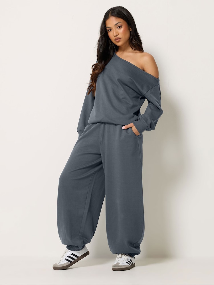 PixieGirl Petite Blue Off Shoulder Sweatshirt - Image 2 of 6 PixieGirl Petite Blue Off Shoulder Sweatshirt - Image 2 of 6
