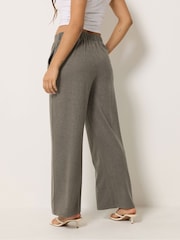 PixieGirl Petite Brown Brushed Pintuck Wide Leg Trousers - Image 3 of 6