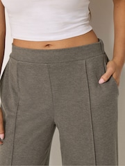 PixieGirl Petite Brown Brushed Pintuck Wide Leg Trousers - Image 4 of 6