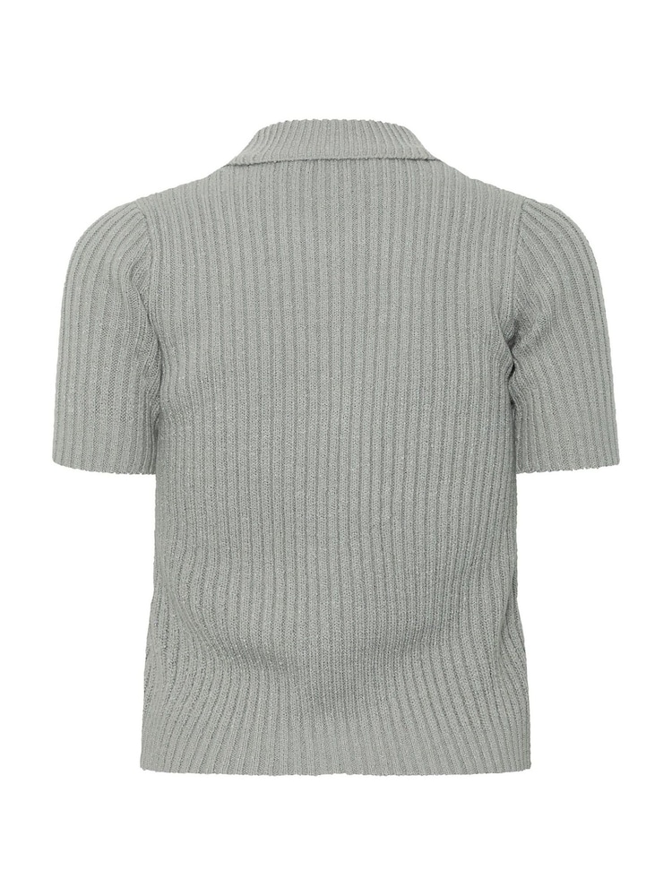 PixieGirl Petite Grey Short Sleeve Knitted Zip Cardigan - Image 6 of 6 PixieGirl Petite Grey Short Sleeve Knitted Zip Cardigan - Image 6 of 6