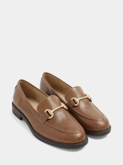 Yours Curve Brown Wide Fit Snaffle Trim Leather Loafers - Image 3 of 5
