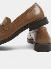 Yours Curve Brown Wide Fit Snaffle Trim Leather Loafers - Image 4 of 5