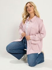 Yours Curve Pink Carpenter Jacket - Image 1 of 7