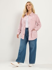 Yours Curve Pink Carpenter Jacket - Image 3 of 7
