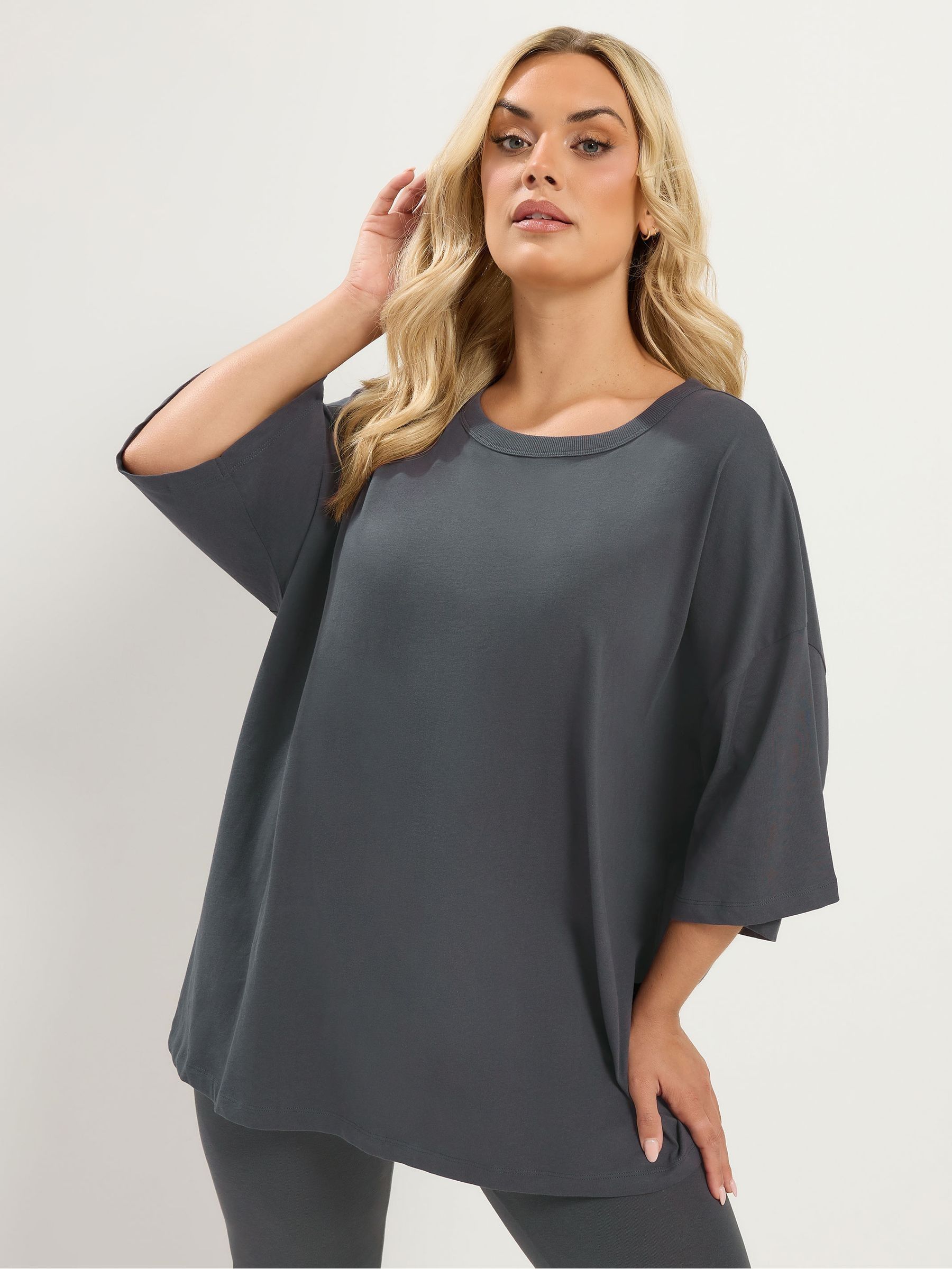 Buy Yours Curve Grey Oversized Boxy T-Shirt from Next USA