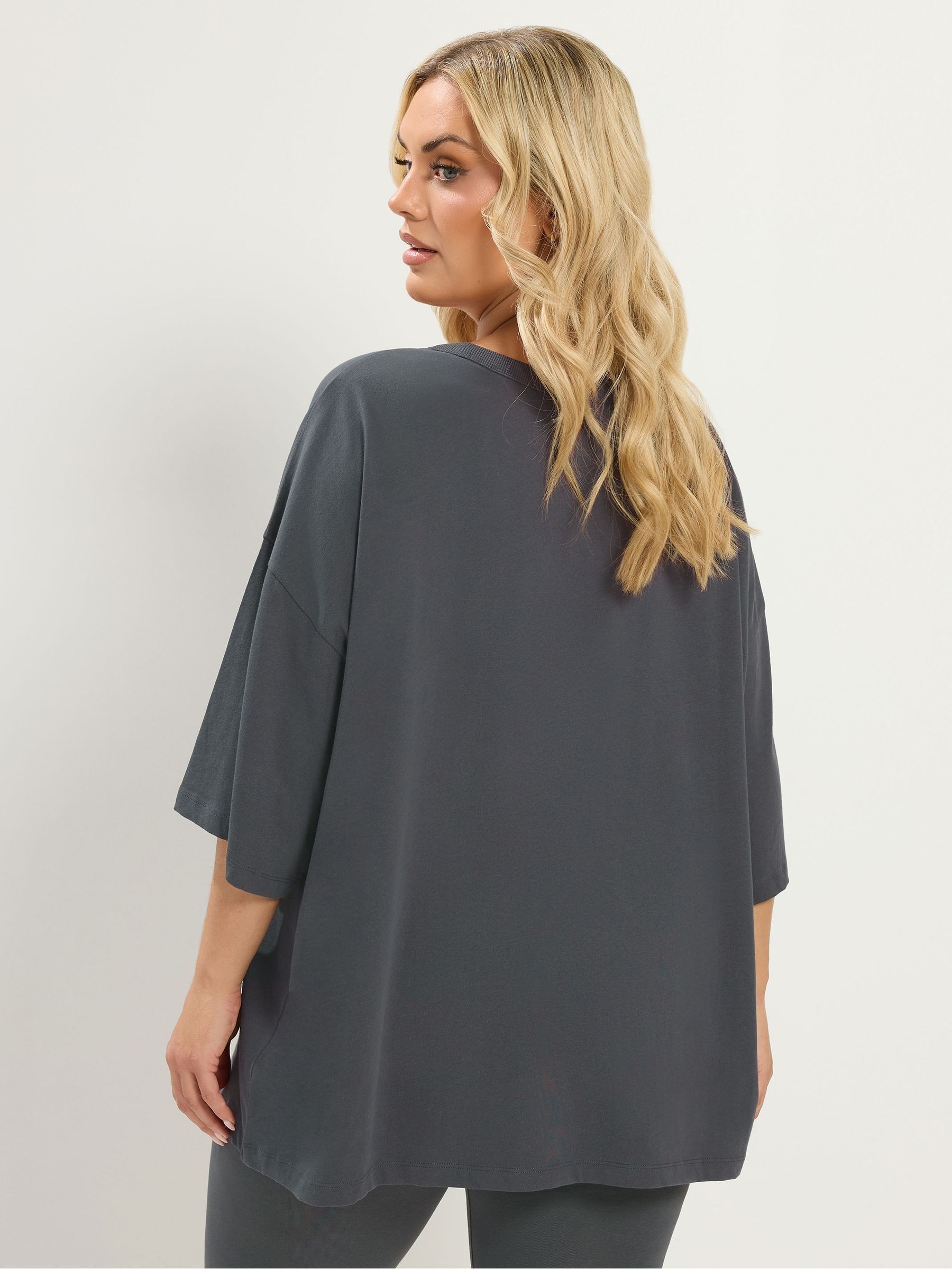 Buy Yours Curve Grey Oversized Boxy T-Shirt from Next USA