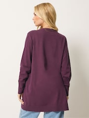 M&Co Purple Button Detail Midi Cardigan - Image 3 of 5