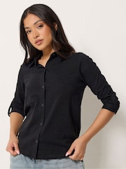 PixieGirl Petite Black Button Cotton Shirt - Image 1 of 6