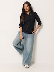 PixieGirl Petite Black Button Cotton Shirt - Image 2 of 6