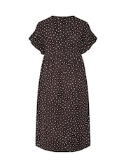 Brązowy - Yours Curve Frill Sleeve Maxi Dress - Obraz 6 z 6