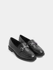 Yours Curve Black Extra Wide Fit Snaffle Trim Leather Loafers - Image 5 of 6