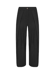 Schwarz - PixieGirl Petite Wickelhose mit weitem Bein und Falten - Bild 5 von 6