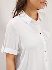 Yours Curve White Short Sleeve Relaxed Shirt - Image 3 of 6