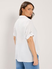 Yours Curve White Short Sleeve Relaxed Shirt - Image 4 of 6