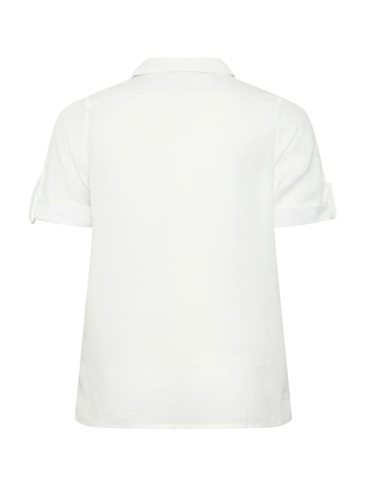 Yours Curve White Short Sleeve Relaxed Shirt - Image 6 of 6
