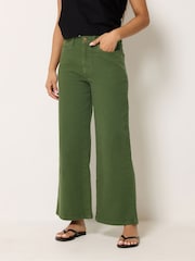 M&Co Green Petite Wide Leg Jeans - Image 1 of 5