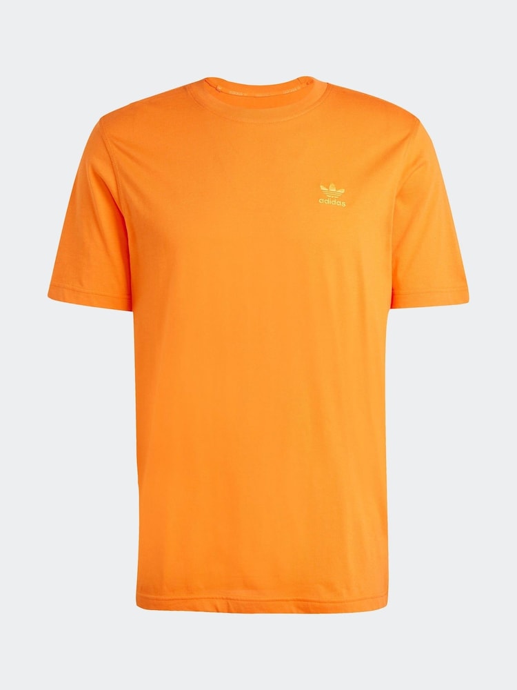 adidas Originals Orange Trefoil Essentials 100% Cotton T-Shirt - Image 6 of 6