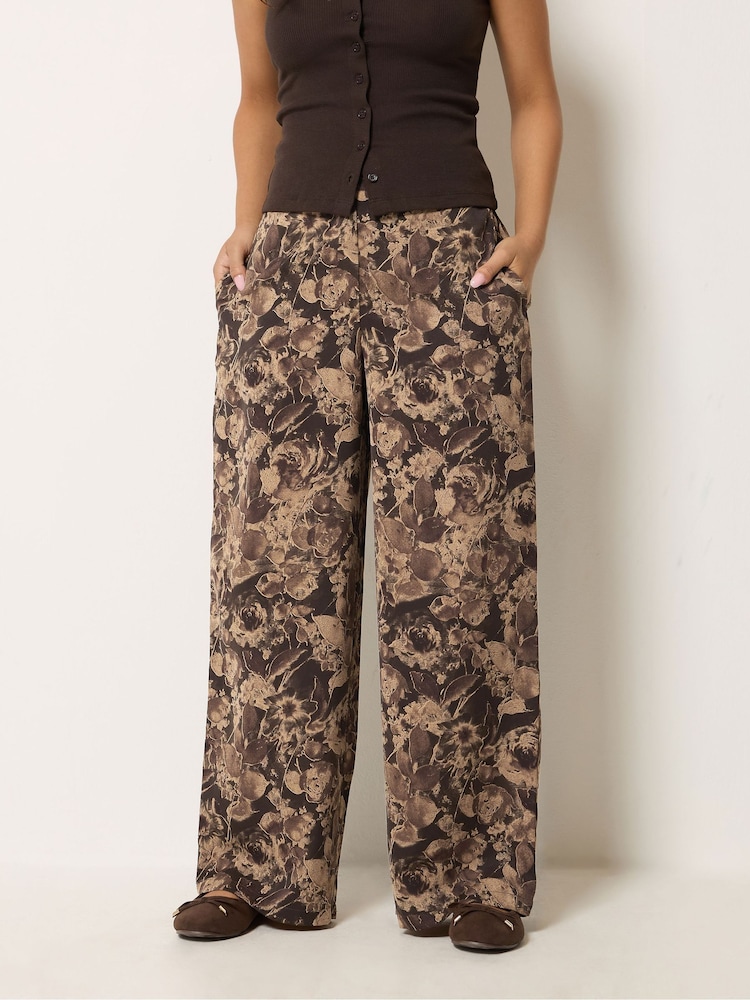 PixieGirl Petite Brown Wide Leg Trousers - Image 2 of 6